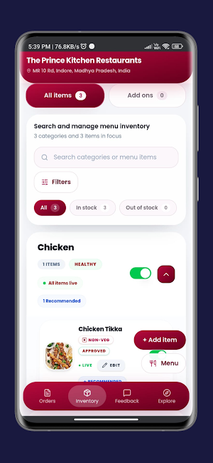Bhookingo Restaurant Partner Screenshot 2