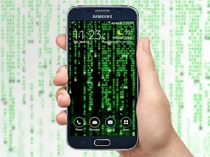 Digital Matrix Code Rain Live Wallpaper Screenshot 0