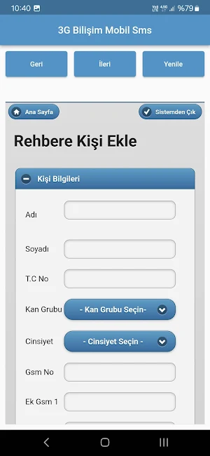 3G Bilişim Mobil Sms Screenshot 2