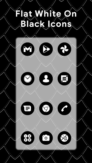 White On Black Flat Icons Screenshot 0