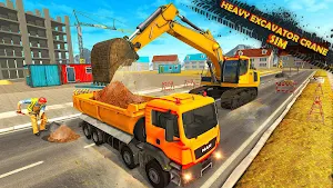 Heavy Excavator Crane Sim : Construction Games Screenshot 1