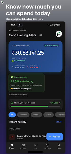 Fin OS : Money & Decision App Screenshot 1