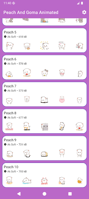 Peach & Goma Animated Stickers Screenshot 3
