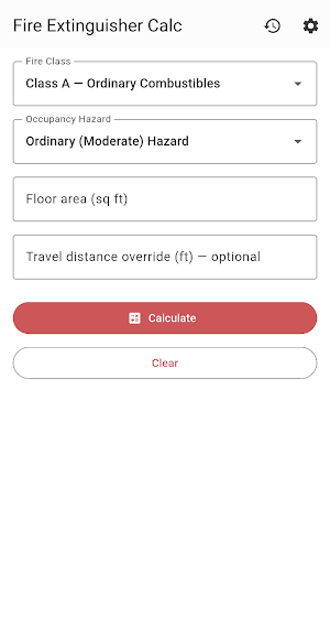 Fire Extinguisher Calc NFPA 10 Screenshot 0