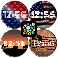 USA Flags watchface theme pack