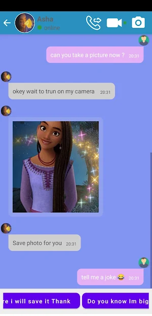 Asha Fake Call Video & Chat Screenshot 2