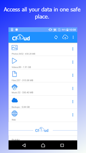 sCloud  - Unlimited FREE Cloud Storage & Backup Screenshot 1