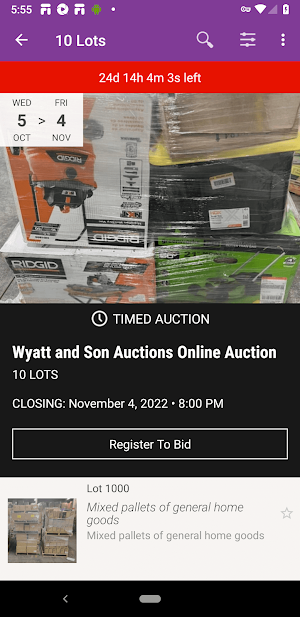 Wyatt and Son Auctions Screenshot 1