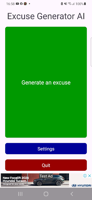 Excuse Generator AI Screenshot 0