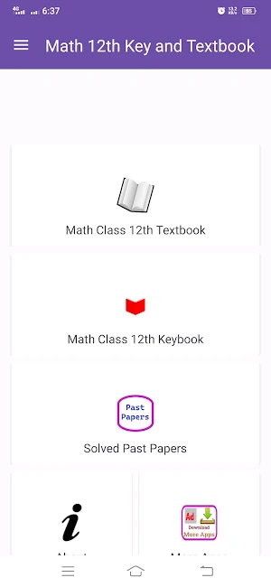 Math 12th Keybook and Textbook Screenshot 0