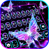 Shiny Neon Butterfly Keyboard Theme