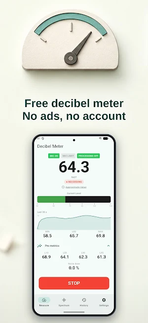 NoiseLedger: dB Meter & Log Screenshot 0