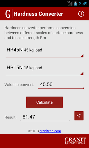 Hardness Converter Screenshot 1