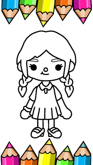 Megan and Wednesday Coloring Screenshot 0