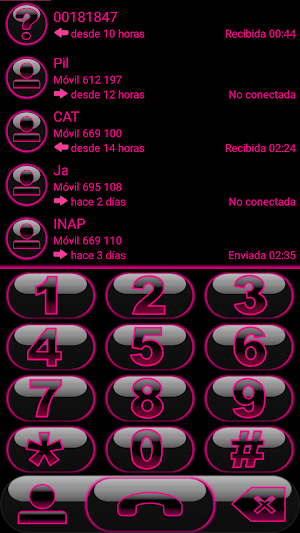 THEME GLOW PINK EXDIALER Screenshot 0