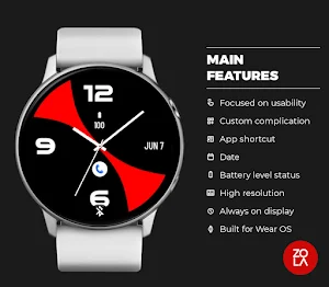 Black Red MX Watch Face Screenshot 1