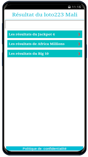 Résultat Loto Mali Screenshot 0