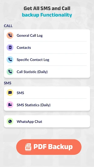SMS, Call Logs, Contact Backup Screenshot 1