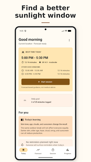 Sunwise: Sunlight & Vitamin D Screenshot 0