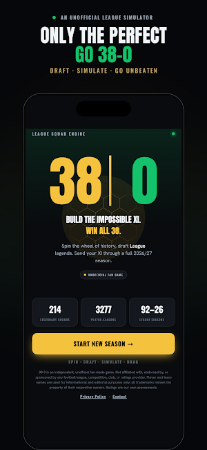 38-0 Football Season Screenshot 0