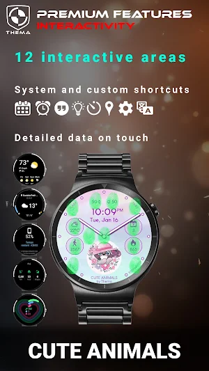 Cute Animals Watch Face Screenshot 2