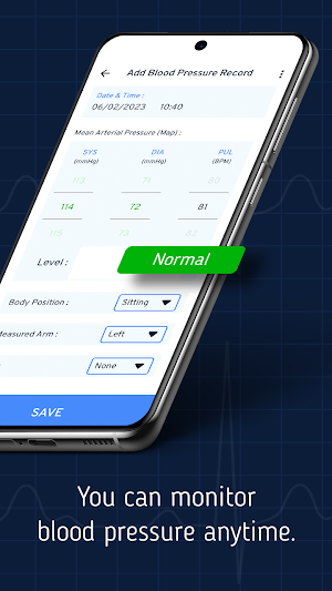 Blood Pressure Tracker App Screenshot 1