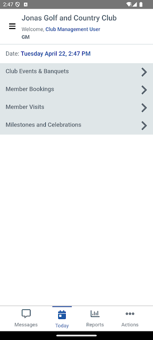 Jonas Club Software Management Screenshot 2