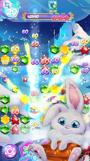 Bunny's Frozen Jewels: Match 3 Screenshot 0