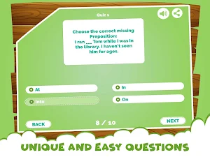 Learn Prepositions Quiz Kids Screenshot 1
