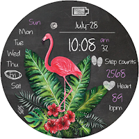 BFF78- Blackboard Art Flamingo