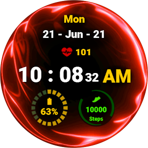 Fluid Red Watch Face Screenshot 1