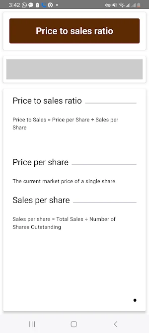 Price to Sales Ratio Calc Screenshot 3