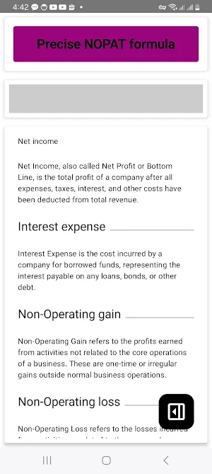 NOPAT Calculator Screenshot 3