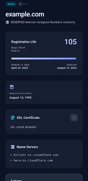 Domain Expire Checks Screenshot 1