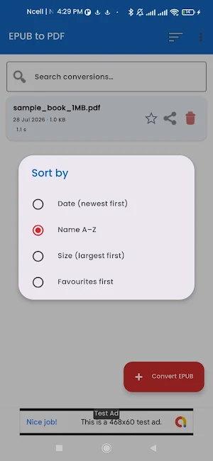 EPUB to PDF Converter Screenshot 2