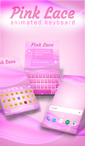 Pink Lace Animated Keyboard Screenshot 0