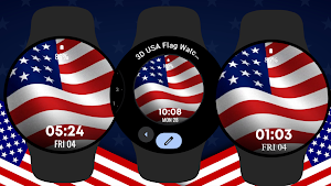 3D USA Flag Watch Face Screenshot 3