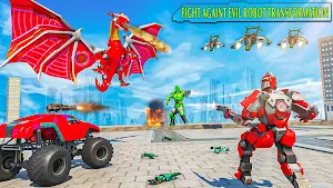 Futuristic Flying Dragon Robot War Game Screenshot 3