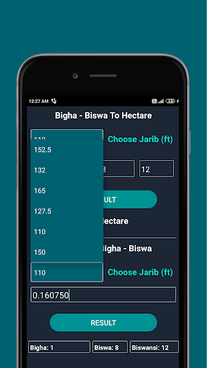 Bigha-Biswa-Hectare Converter Screenshot 2