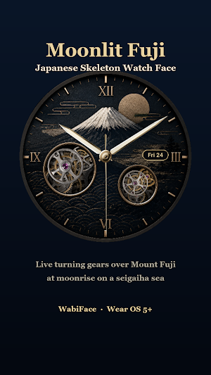 Moonlit Fuji Watch Face Screenshot 1