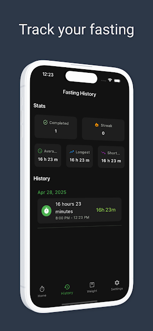 WinFast: Fasting Tracker Screenshot 1
