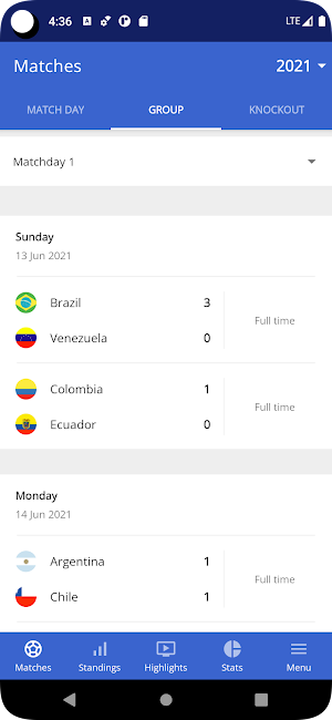 Live Result Copa America 2024 Screenshot 0
