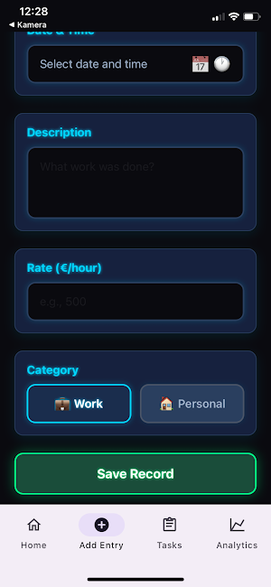 Project Time Record Screenshot 1
