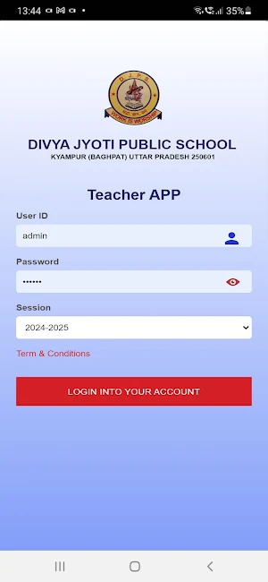 DIVYA JYOTI SCHOOL TEACHER APP Screenshot 0