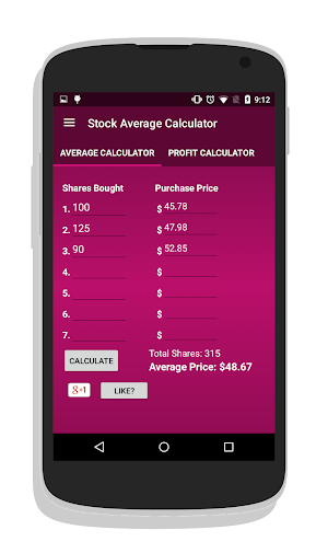 Stock Profit & Average Down Calculator Screenshot 2