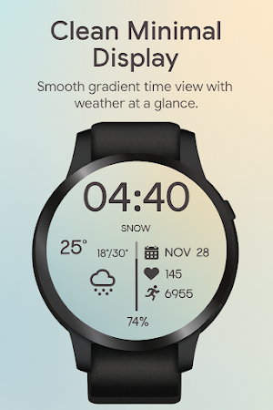 Clean Digital Snow Time Watch Screenshot 0