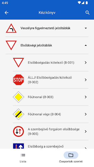KRESZ Táblák: Teszt & Gyakorló Screenshot 3