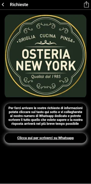 APP Osteria NewYork Screenshot 1
