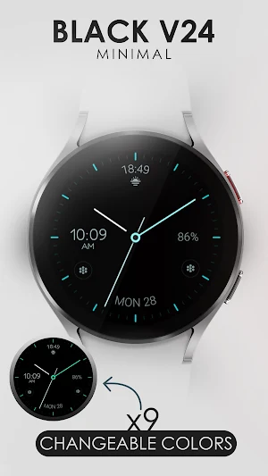 Minimal black v24 watch face Screenshot 2