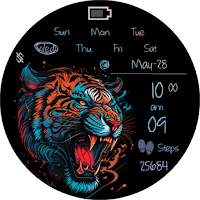 BFF64- Neon Art Tiger colorful